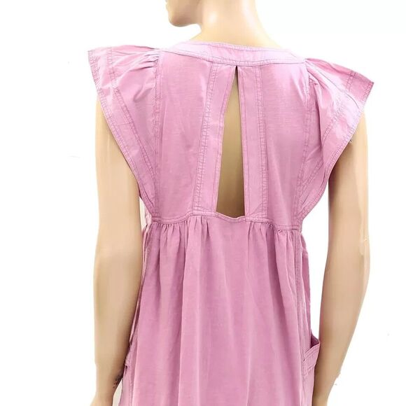 Daily Practice by Anthropologie Short-Sleeve Mini Dress Cotton Purple XS 277210 - Picture 10 of 11